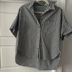 Madewell Black and White Gingham Button Down Shirt